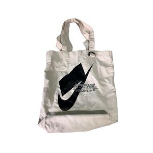 Nike logo sporty canvas tote large size stained